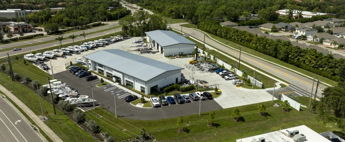 The Boat House Naples Florida new flagship boat dealership and service center exterior